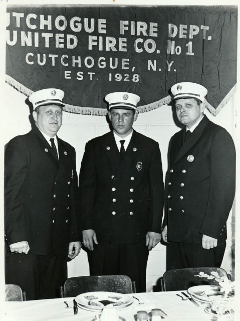 L to R: 1st Asst. Chief Anthony Blados, Chief Jack Lademann, 2nd Asst. Chief Matthew Martin - 1971